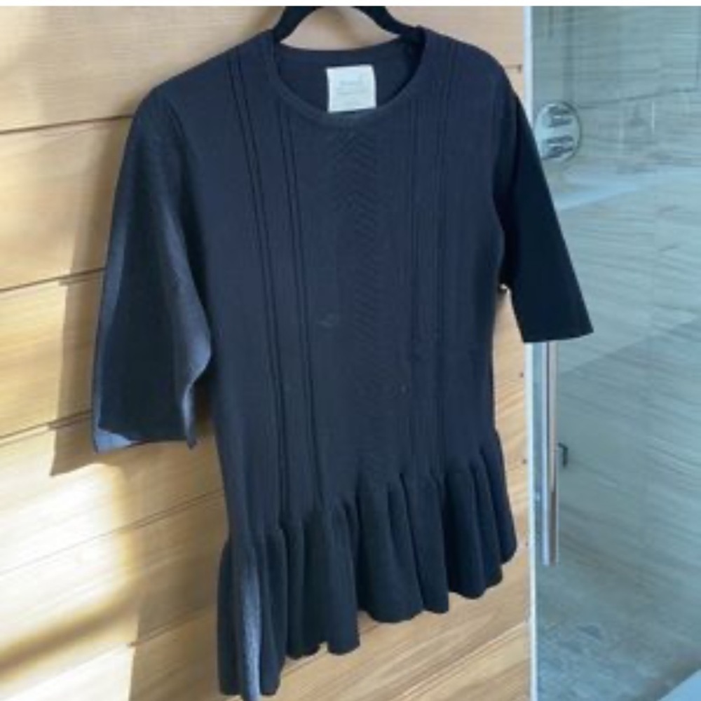 Anthropologie Nomad by Morgan Carper Black Knit Top size XS-S